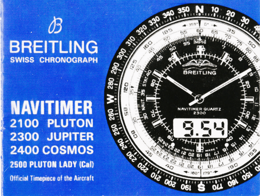 Breitling Navitimer Pluton Jupiter Cosmos 2100 2300 2400 2500 Ladies Bedienungsanleitung - Sammler-Uhren