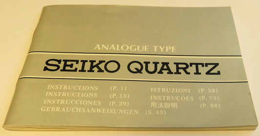 Seiko Quartz Analoge Type Bedienungsanleitung