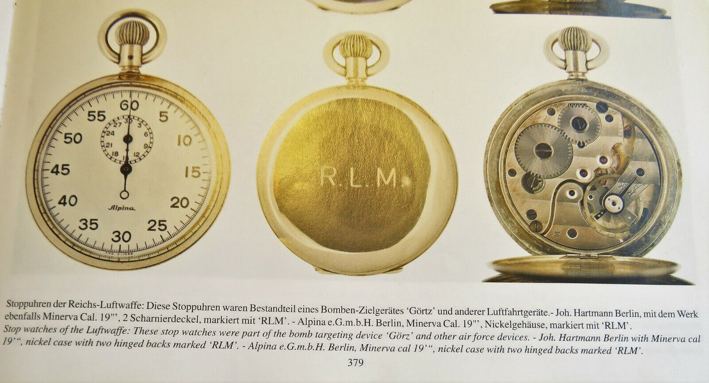 2 x Joh. Hartmann Berlin Minerva 19"" R L M Spezialuhr Luftfahrtgeräte WK2 - Sammler - Uhren