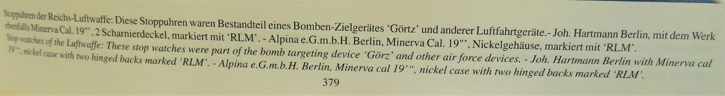 2 x Joh. Hartmann Berlin Minerva 19"" R L M Spezialuhr Luftfahrtgeräte WK2 - Sammler - Uhren