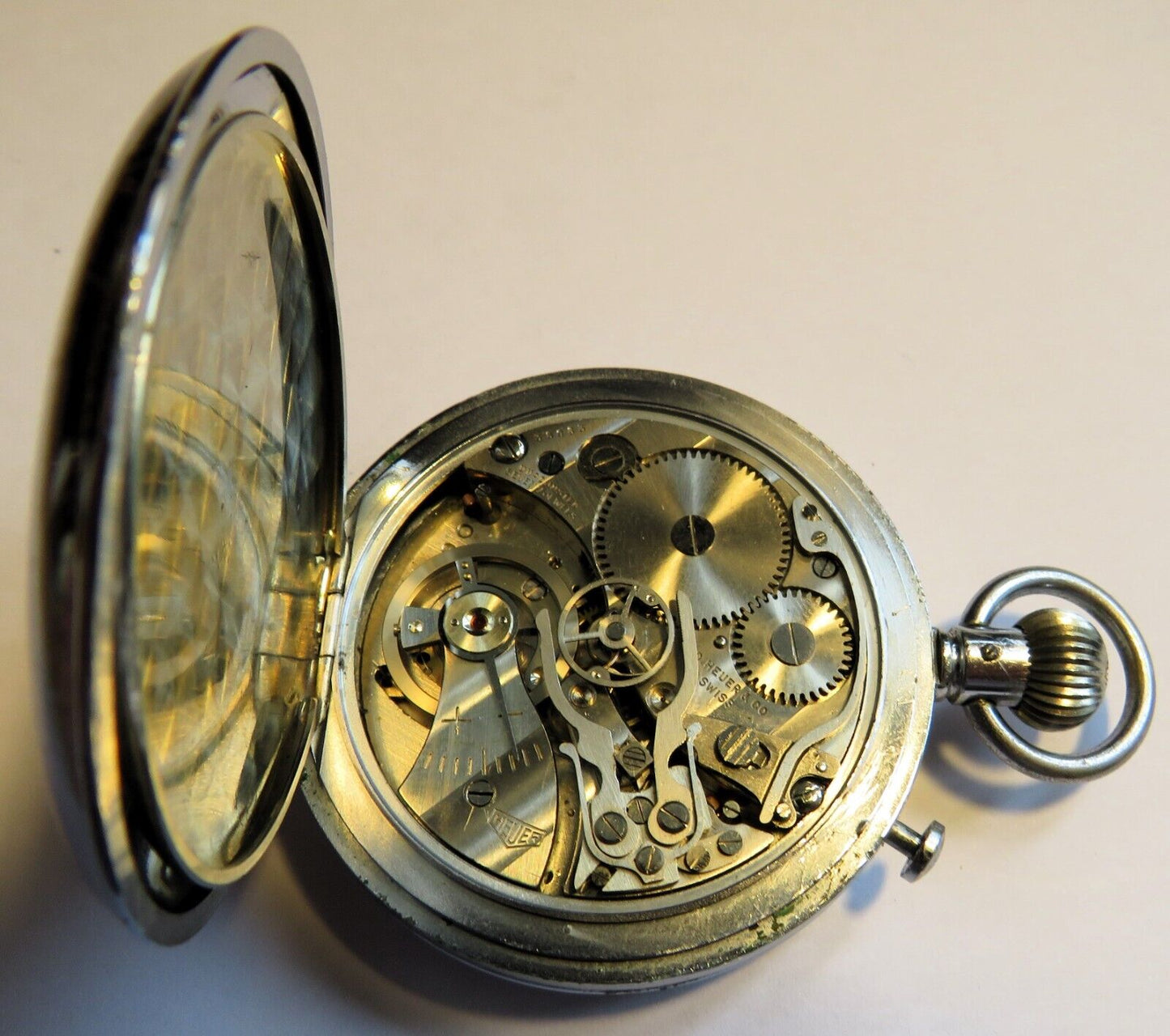 Ed Heuer Biel Stoppuhr Schaltnocken Rattrapante pre TAG ca. 1960 Chronograph