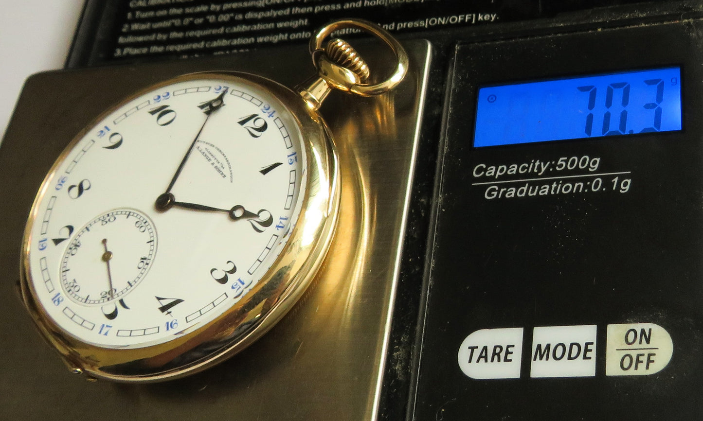 A. Lange & Söhne Glashütte DUF 14K 585 Gold Lepine Men's Pocket Watch 1890