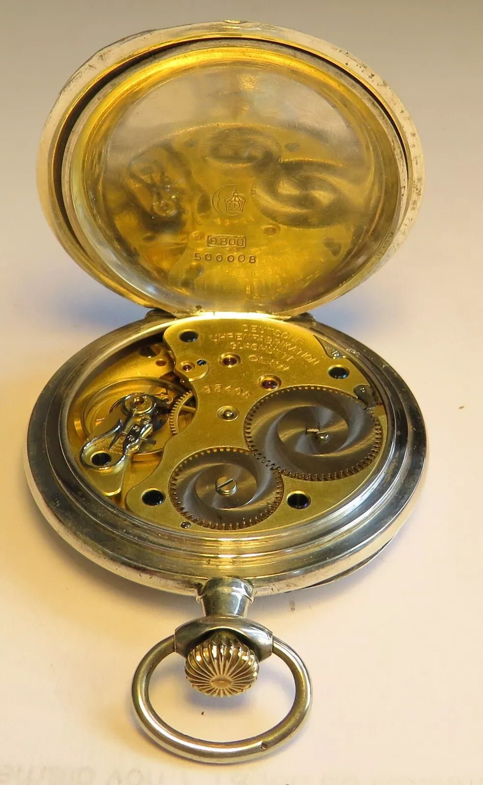 A. Lange & Söhne Glashütte 0,800 Silber OLIW Taschenuhr Schwanenhals Feinregulierung - Sammler - Uhren