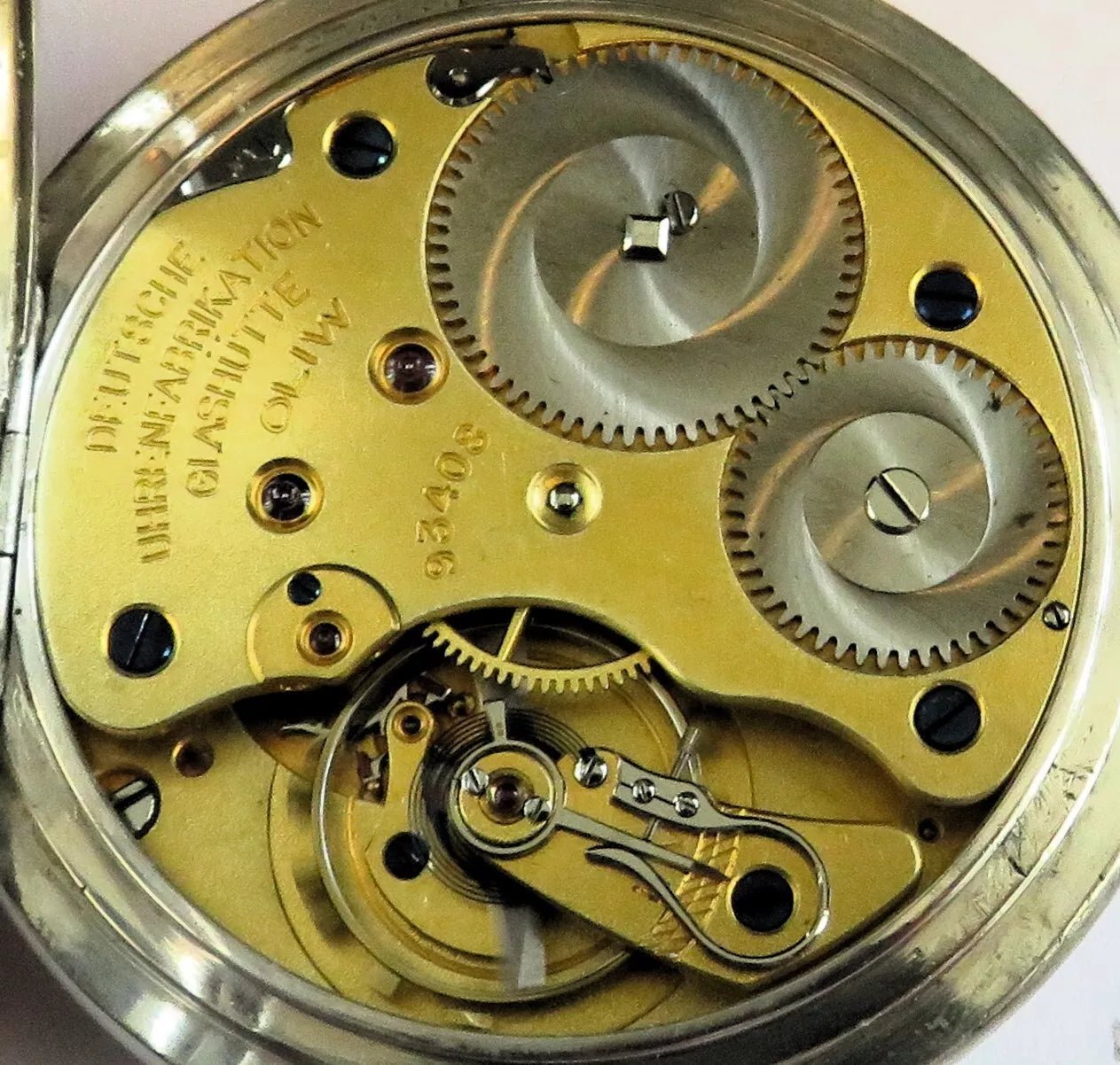 A. Lange & Söhne Glashütte 0,800 Silber OLIW Taschenuhr Schwanenhals Feinregulierung - Sammler - Uhren