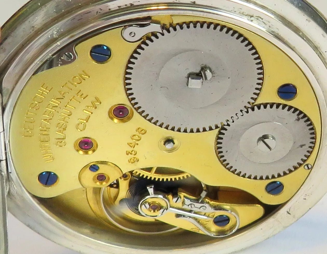 A. Lange & Söhne Glashütte 0,800 Silber OLIW Taschenuhr Schwanenhals Feinregulierung - Sammler - Uhren