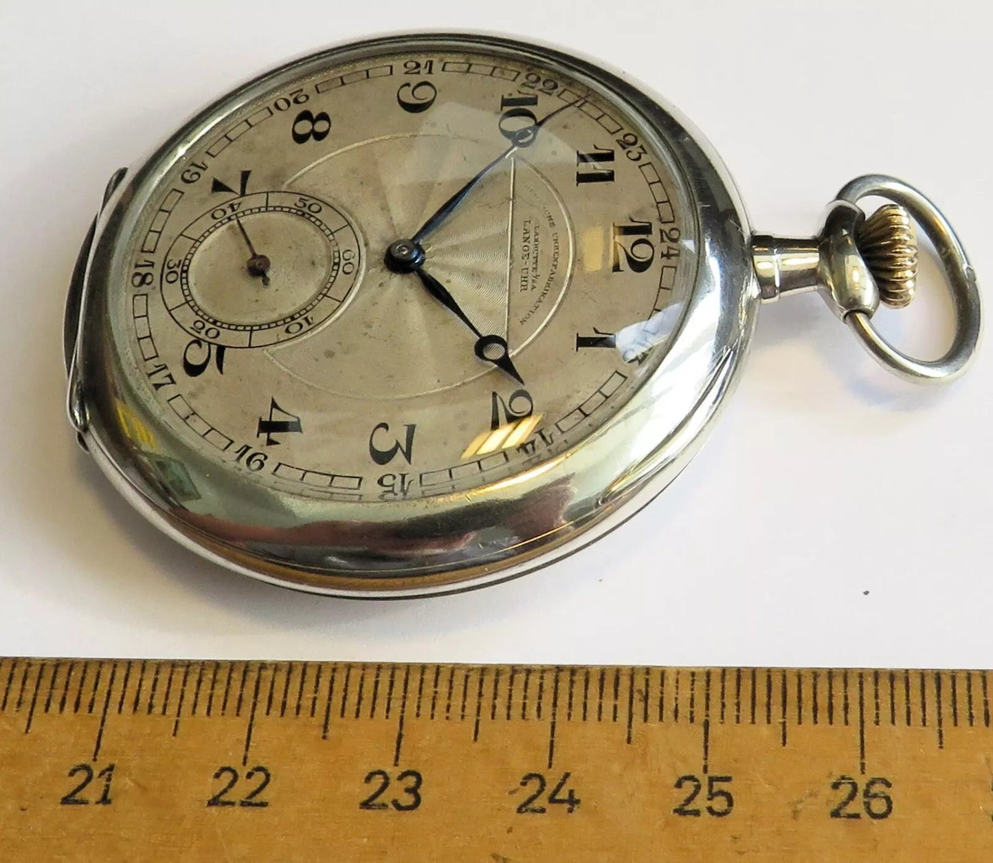 A. Lange & Söhne Glashütte 0,800 Silber OLIW Taschenuhr Schwanenhals Feinregulierung - Sammler - Uhren
