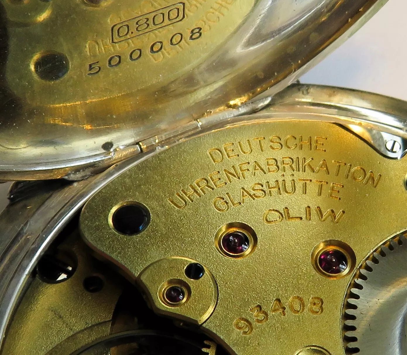 A. Lange & Söhne Glashütte 0,800 Silber OLIW Taschenuhr Schwanenhals Feinregulierung - Sammler - Uhren