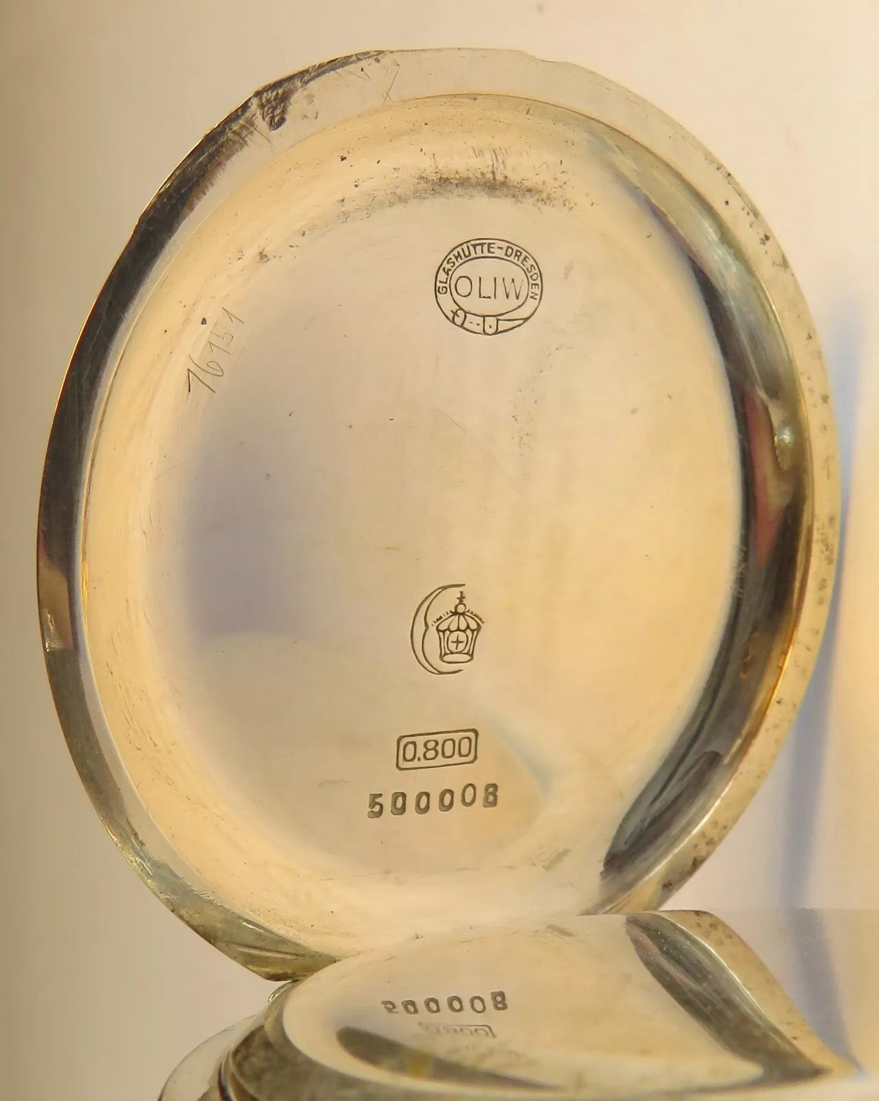 A. Lange & Söhne Glashütte 0,800 Silber OLIW Taschenuhr Schwanenhals Feinregulierung - Sammler - Uhren