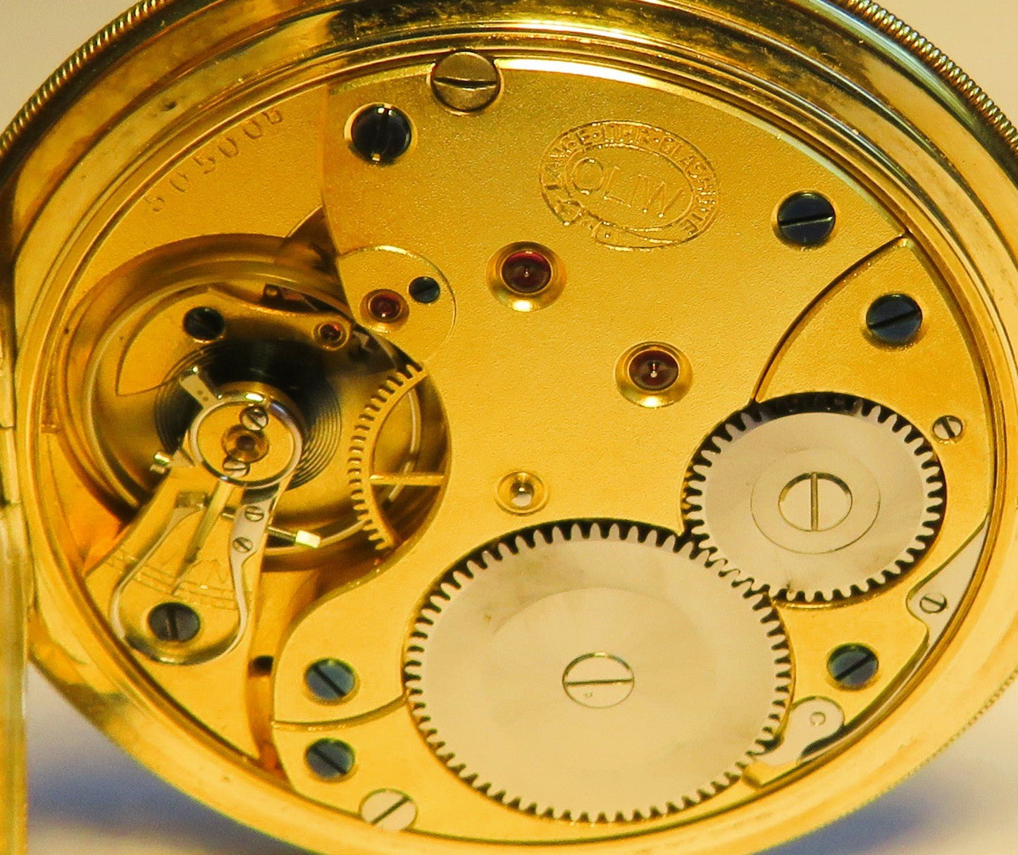A. Lange & Söhne Glashütte 585 Gold OLIW Taschenuhr selt. schwarzes Zifferblatt - Sammler - Uhren