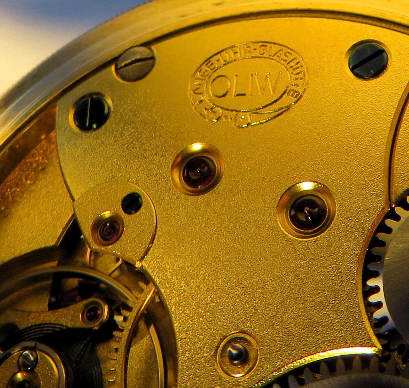 A. Lange & Söhne Glashütte 585 Gold OLIW Taschenuhr selt. schwarzes Zifferblatt - Sammler - Uhren