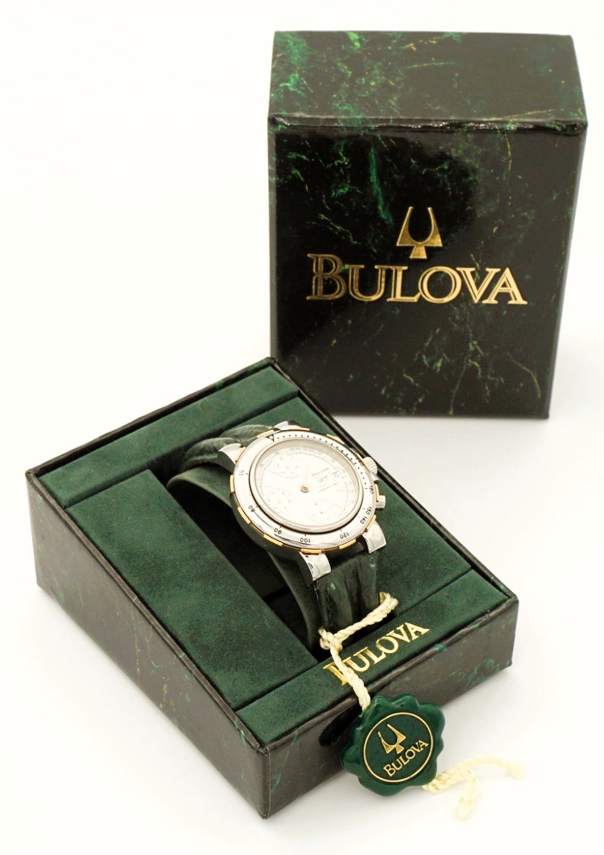 Bulova 4806 NOS Herren Chronorgraph Automatik Stahl Gold Day Date OVP - Sammler - Uhren