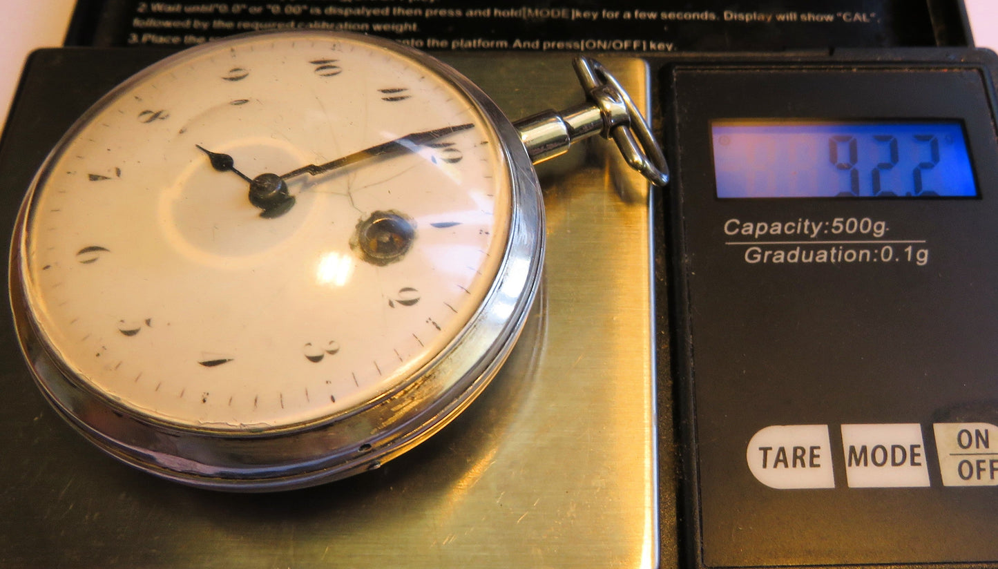 Coulin Jacques à Genève Spindel Taschenuhr Silber ca. 1795 - läuft - Sammler - Uhren