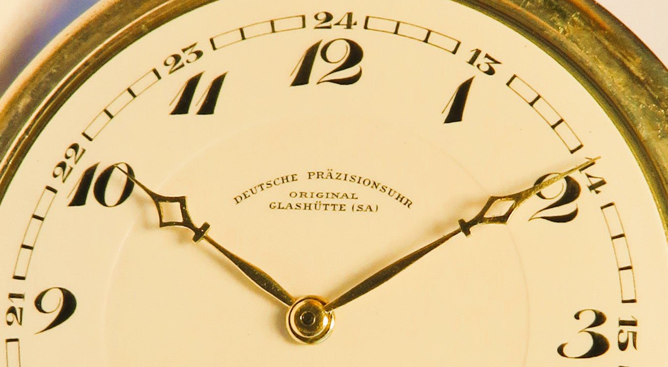 Deutschen Präzisionsuhr Original Glashütte Taschenuhr 0,800 Silber Schwanenhals - Sammler - Uhren