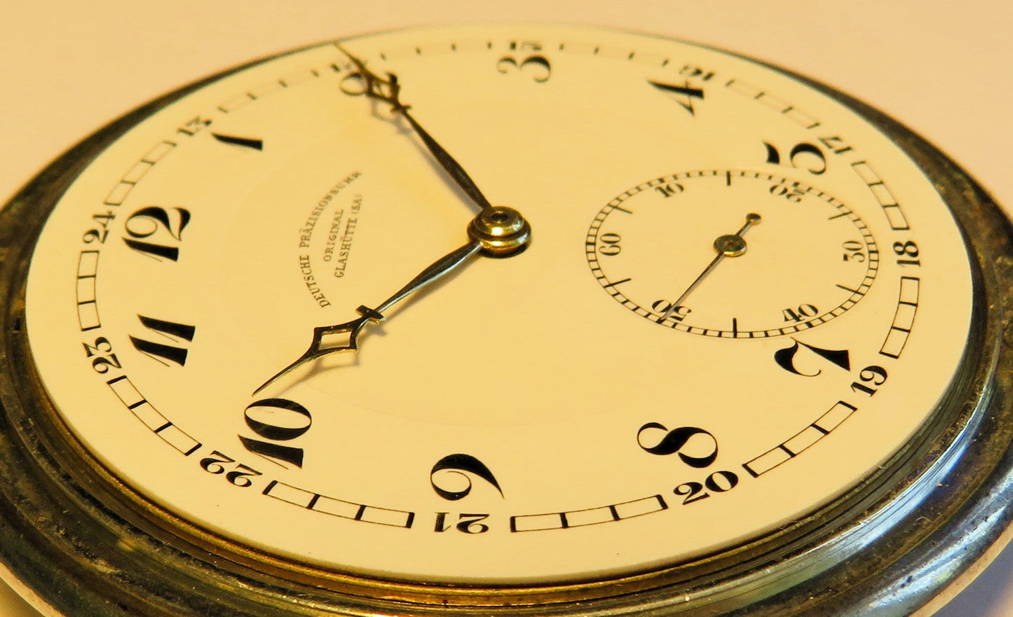 Deutschen Präzisionsuhr Original Glashütte Taschenuhr 0,800 Silber Schwanenhals - Sammler - Uhren