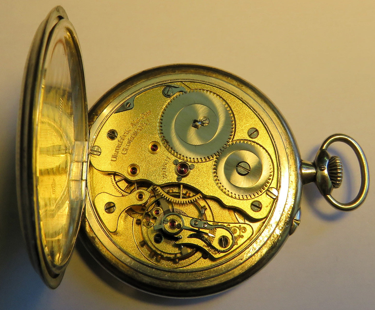 Deutschen Präzisionsuhr Original Glashütte Taschenuhr 0,800 Silber Schwanenhals - Sammler - Uhren