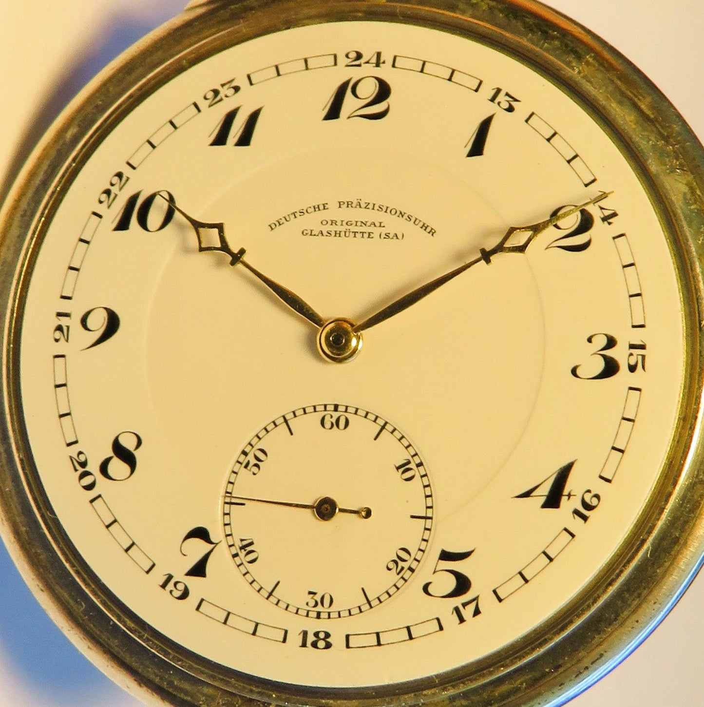 Deutschen Präzisionsuhr Original Glashütte Taschenuhr 0,800 Silber Schwanenhals - Sammler - Uhren