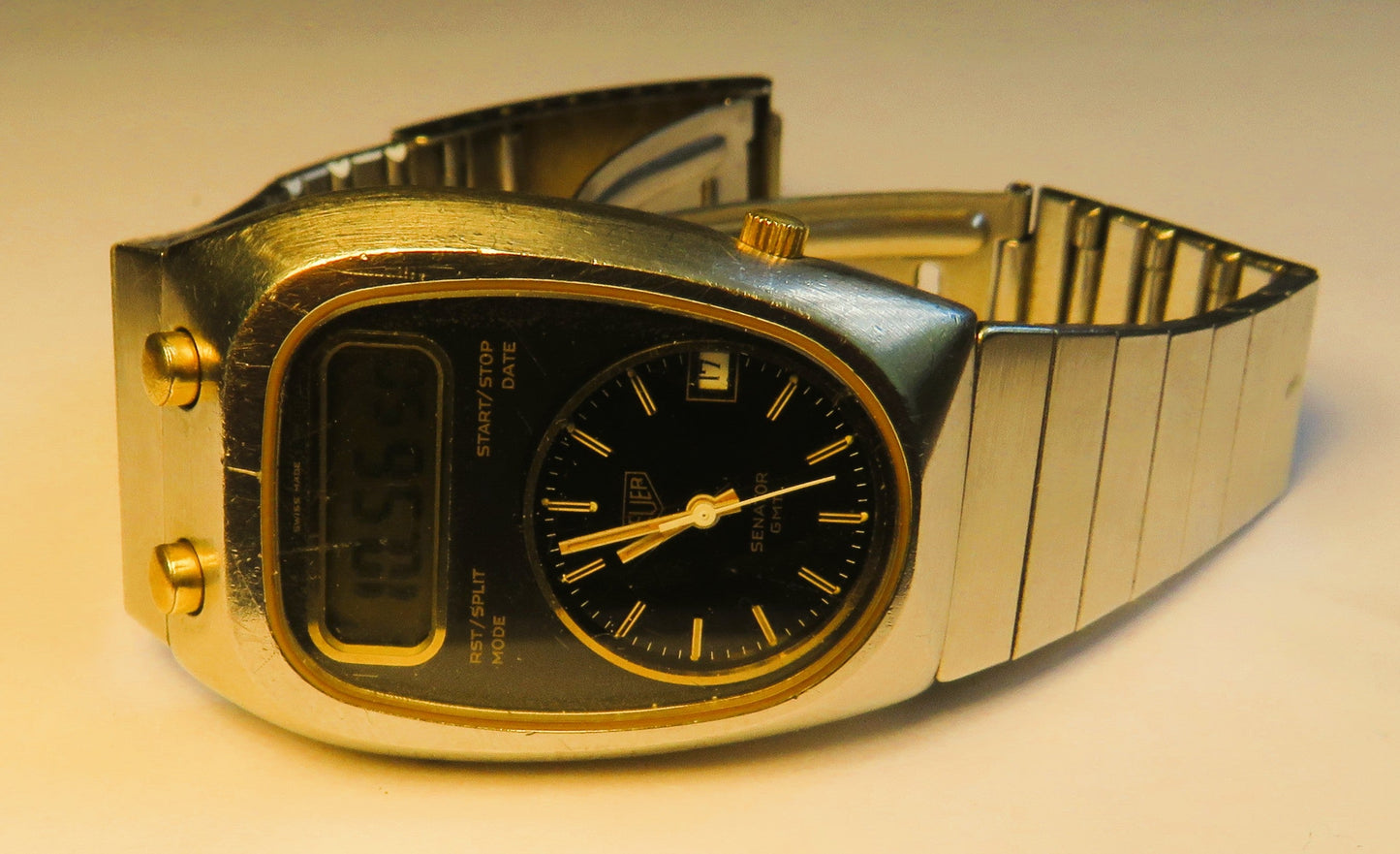 Ed Heuer Senator GMT Ref. 107.413 Digital mechanische Hybrid Luxus HAU - Sammler - Uhren