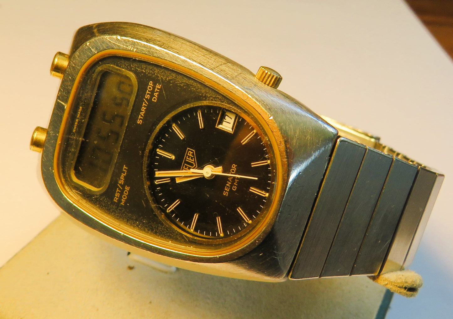 Ed Heuer Senator GMT Ref. 107.413 Digital mechanische Hybrid Luxus HAU - Sammler - Uhren