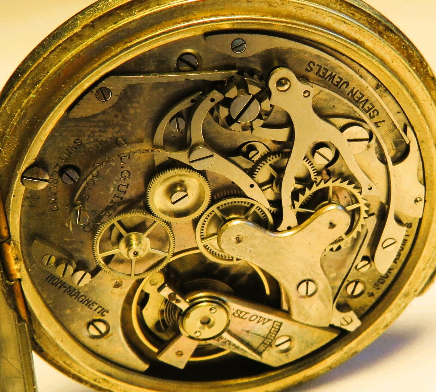 Guinand Rattrapante Split Seconds Schaltrad Chronograph Stoppuhr4 Adjustments - Sammler - Uhren