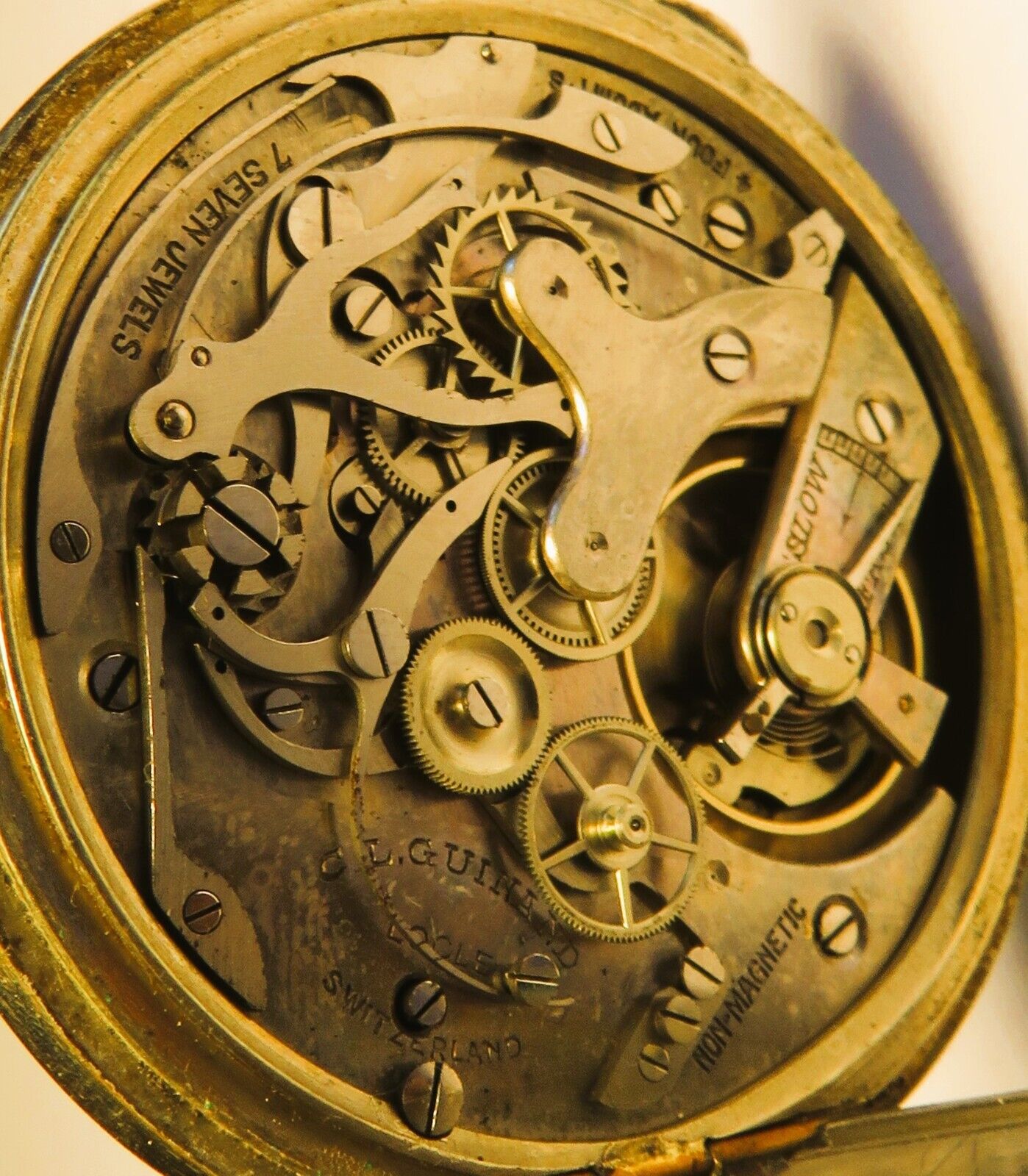 Guinand Rattrapante Split Seconds Schaltrad Chronograph Stoppuhr4 Adjustments - Sammler - Uhren