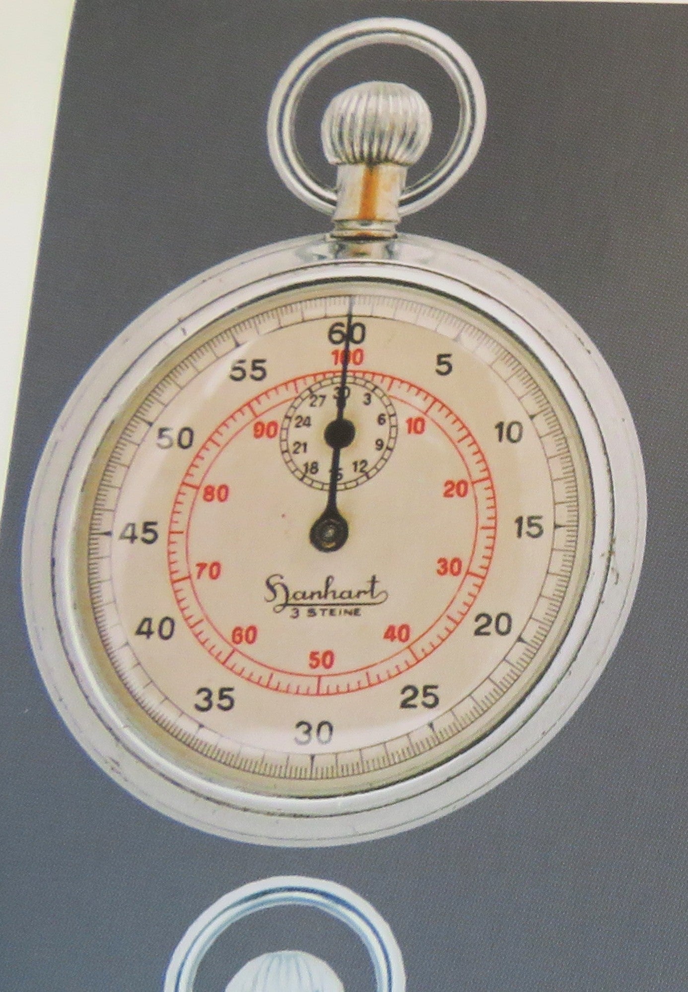 Hanhart orig. Stoppuhr Marine Artillerie WK 2 aus ca. 1935 seltenes Zifferblatt - Sammler - Uhren