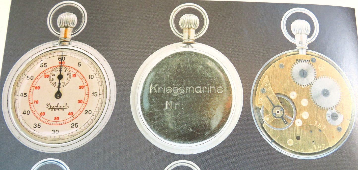 Hanhart orig. Stoppuhr Marine Artillerie WK 2 aus ca. 1935 seltenes Zifferblatt - Sammler - Uhren