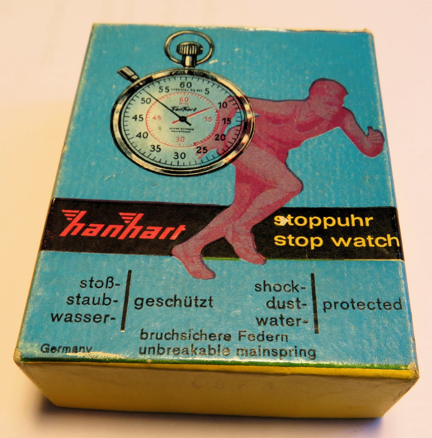 Hanhart Torpedo Laufzeit Artillerie Stoppuhr Bund ca. 1960 Fullset Box Papiere - Sammler - Uhren