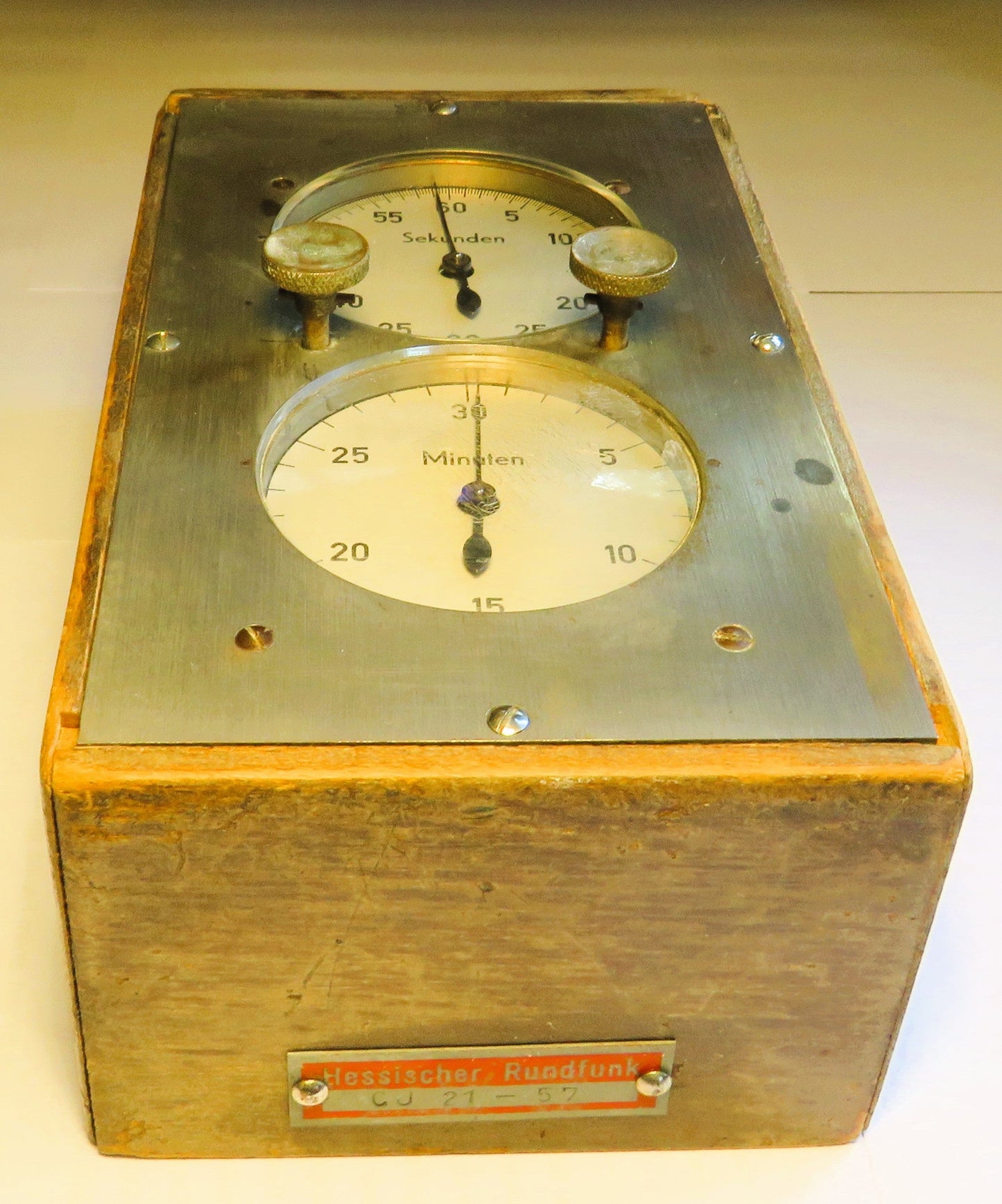 Hessischer Rundfunk TV ralte unbekannte mechanische Doppel Stoppuhr ca. 1957 - Sammler - Uhren