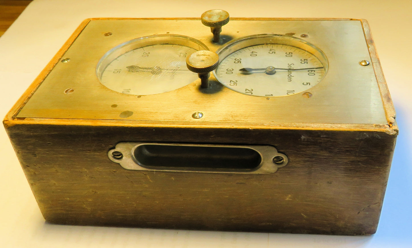 Hessischer Rundfunk TV ralte unbekannte mechanische Doppel Stoppuhr ca. 1957 - Sammler - Uhren