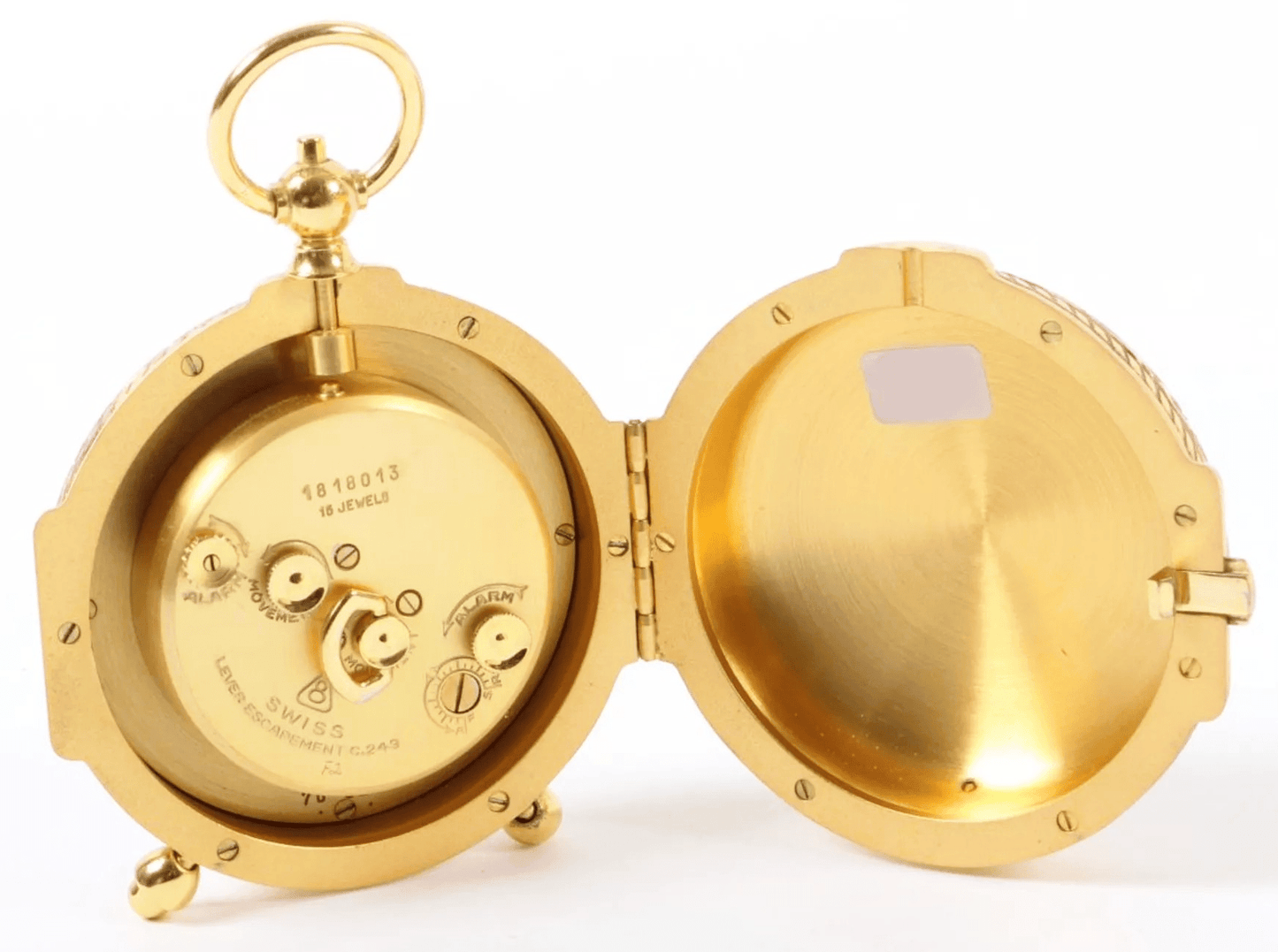 Imhof Trianon mechanischer Tischwecker Messing ca. 1960 - Sammler - Uhren