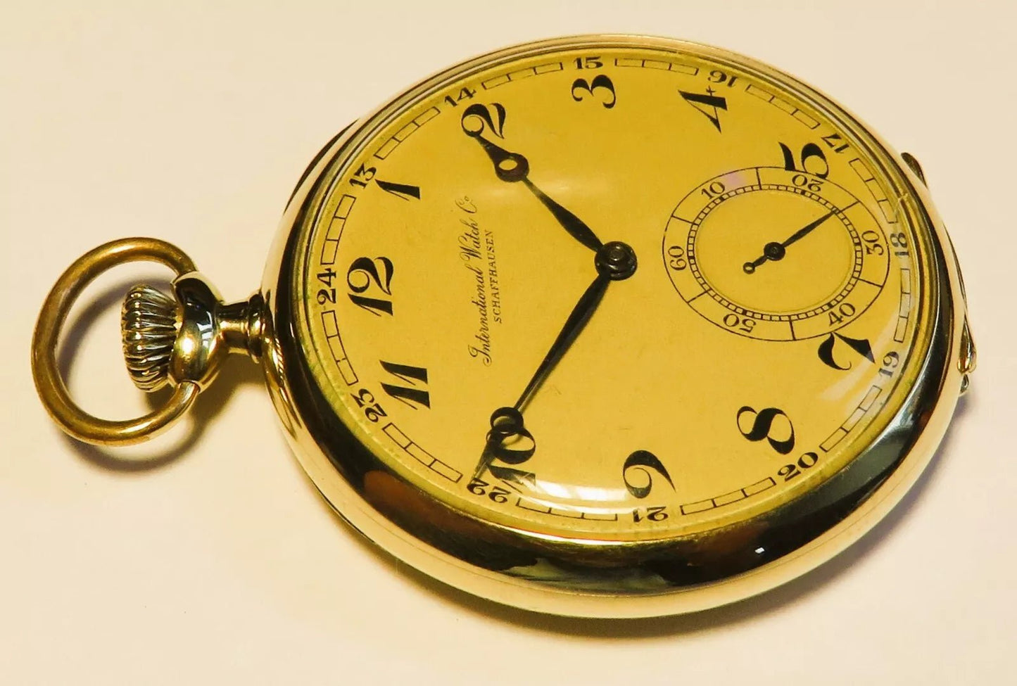 IWC Schaffhausen 14K 585 Gold Luxus Taschenuhr Lepine Herren HTU Schwanenhals - Sammler - Uhren