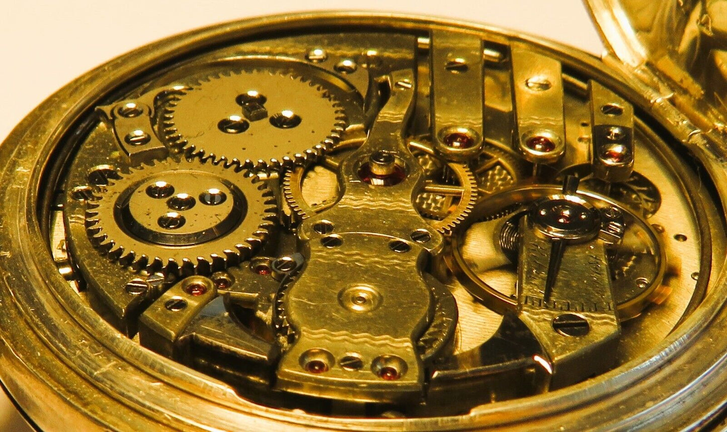 Jaeger LeCoultre & Cie Silber Viertelrepititions Taschenuhr 50mm ca. 1900 - Sammler - Uhren