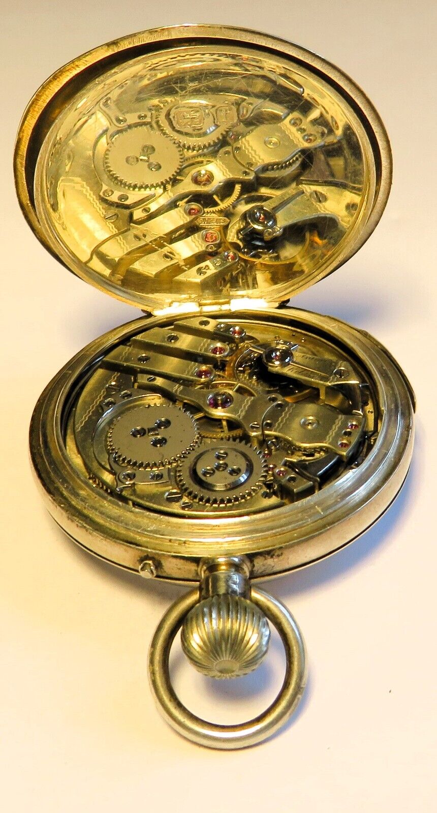 Jaeger LeCoultre & Cie Silber Viertelrepititions Taschenuhr 50mm ca. 1900 - Sammler - Uhren