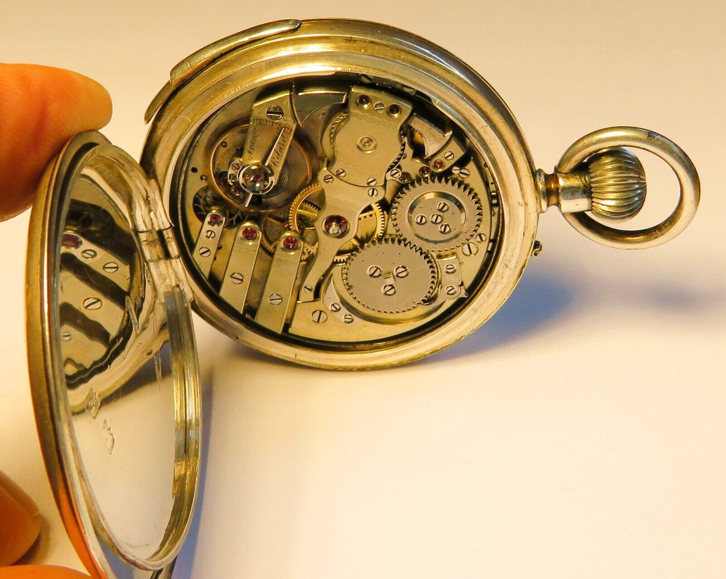 Jaeger LeCoultre & Cie Silber Viertelrepititions Taschenuhr 50mm ca. 1900 - Sammler - Uhren