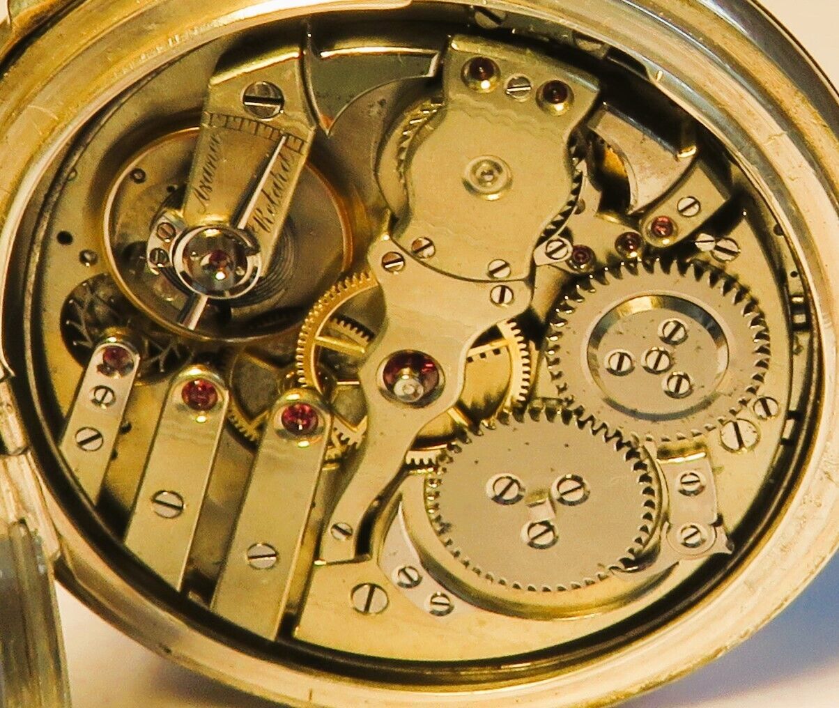 Jaeger LeCoultre & Cie Silber Viertelrepititions Taschenuhr 50mm ca. 1900 - Sammler - Uhren