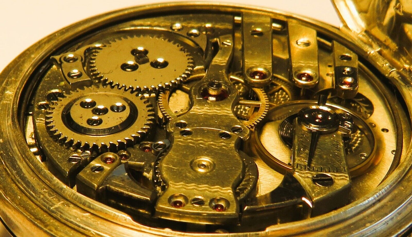 Jaeger LeCoultre & Cie Silber Viertelrepititions Taschenuhr 50mm ca. 1900 - Sammler - Uhren