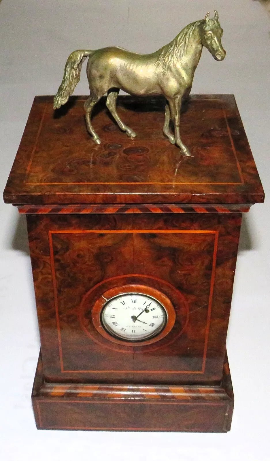 Julien le Roy Paris Bronze Tisch Spindel Tisch Uhr ca. 1720 15 x 15 x 31cm - Sammler - Uhren