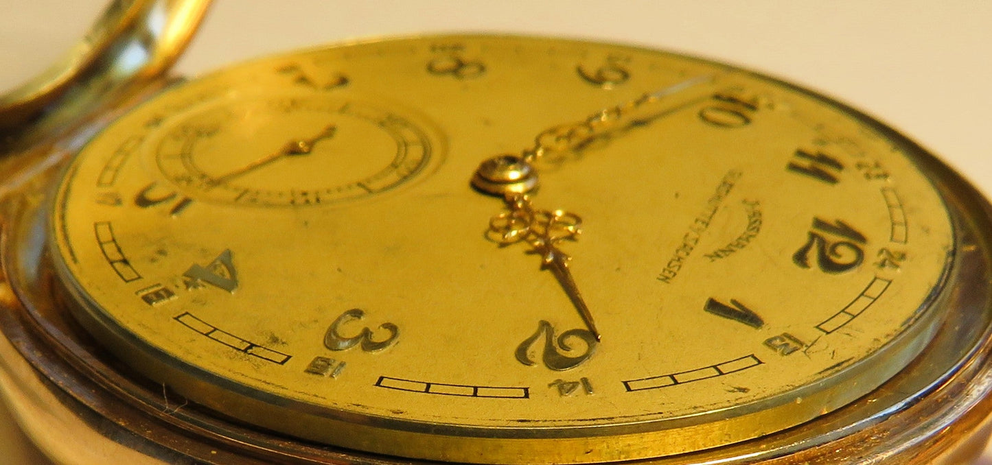 Julius Assmann Glashütte massiv Gold Herrentaschenuhr Lepine 91g Nummern identisch - Sammler - Uhren