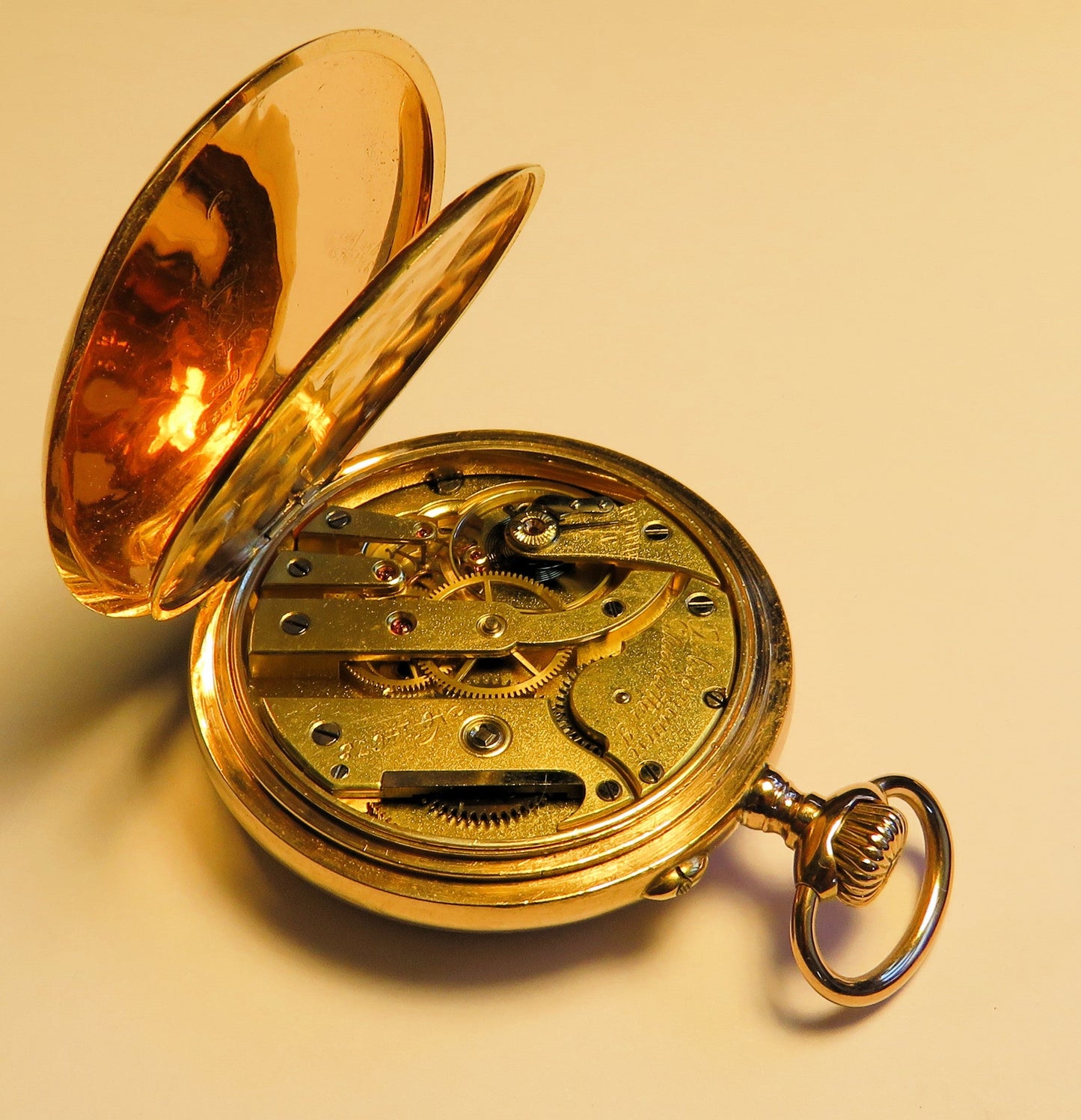 Julius Assmann Glashütte massiv Gold Herrentaschenuhr Lepine 91g Nummern identisch - Sammler - Uhren