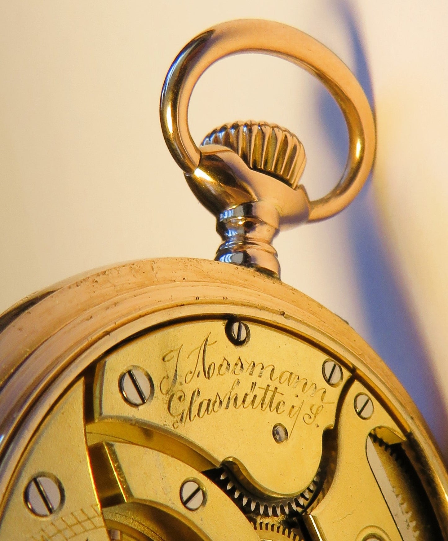 Julius Assmann Glashütte massiv Gold Herrentaschenuhr Lepine 91g Nummern identisch - Sammler - Uhren