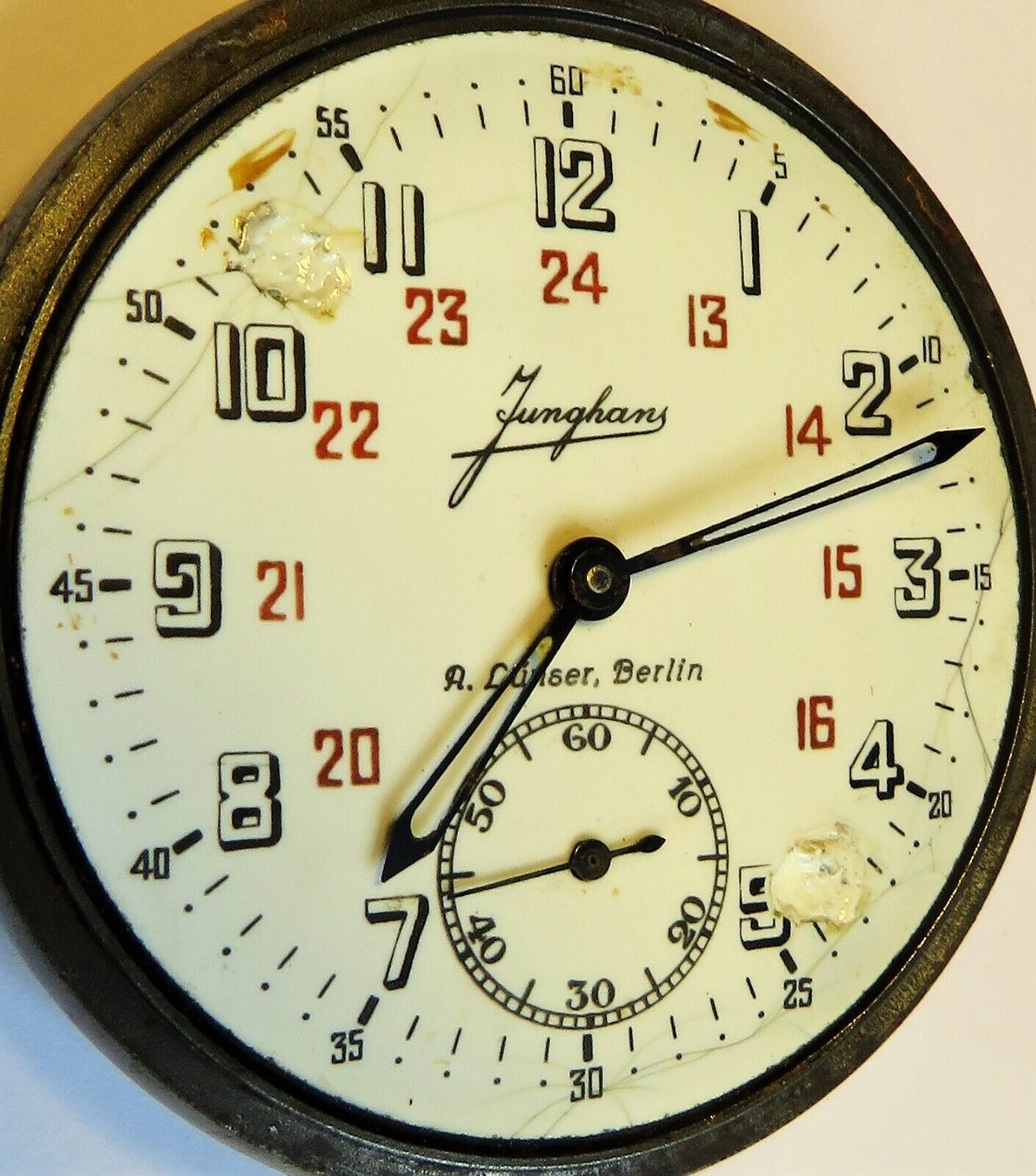 Junghans / A. Lünser Berlin Zeitübertragungsuhr Beobachtungsuhr III Klasse 2. WK - Sammler - Uhren