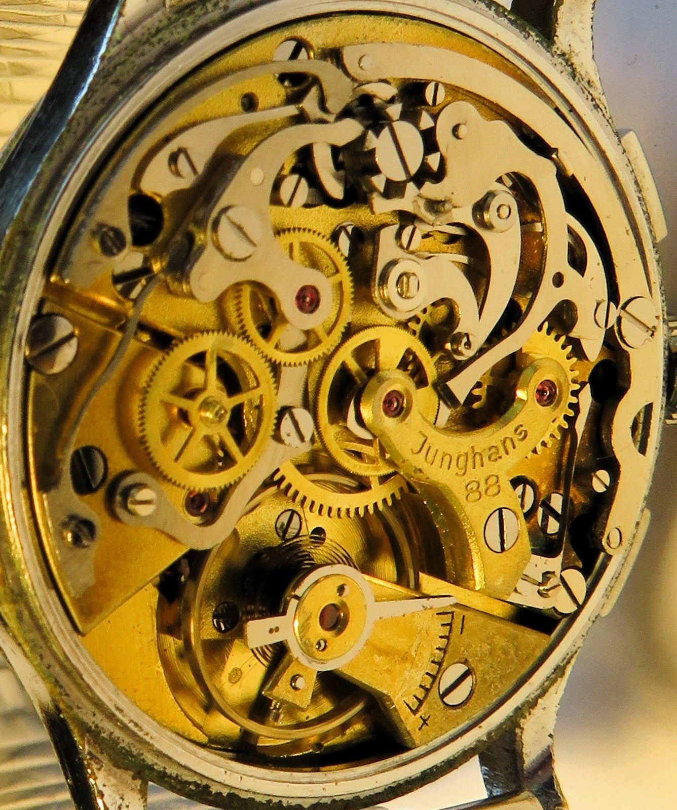 Junghans J88 früher Schaltrad / Flieger Chronograph ca. 1950 - Bundeswehr - Sammler - Uhren