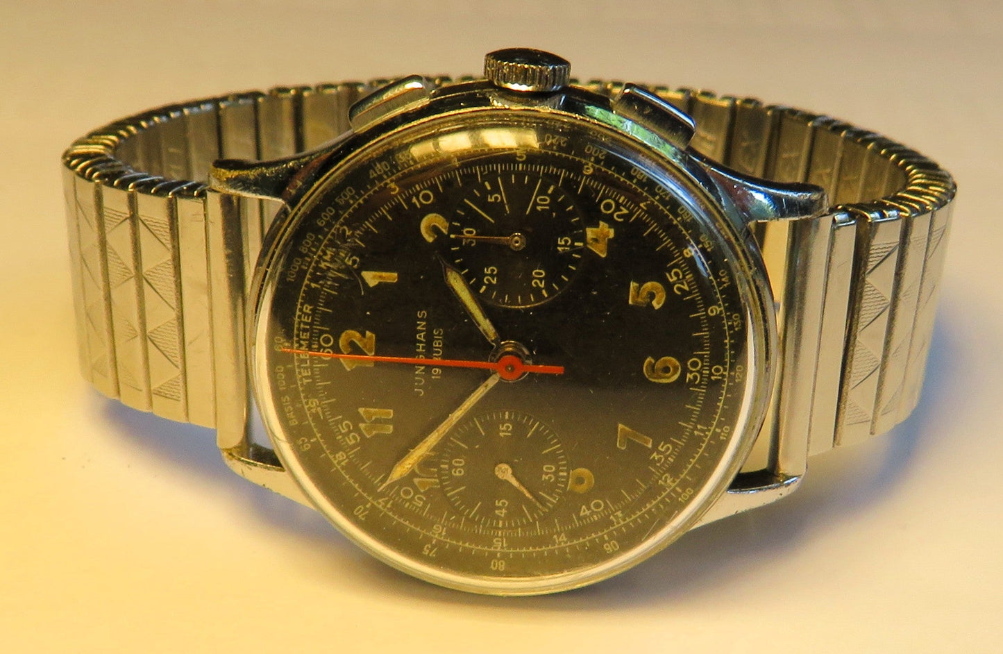 Junghans J88 früher Schaltrad / Flieger Chronograph ca. 1950 - Bundeswehr - Sammler - Uhren