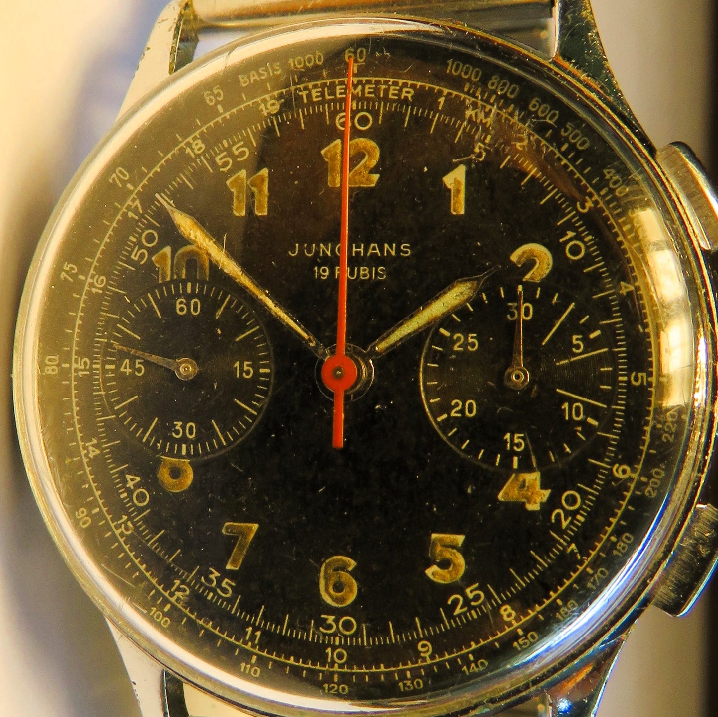 Junghans J88 früher Schaltrad / Flieger Chronograph ca. 1950 - Bundeswehr - Sammler - Uhren