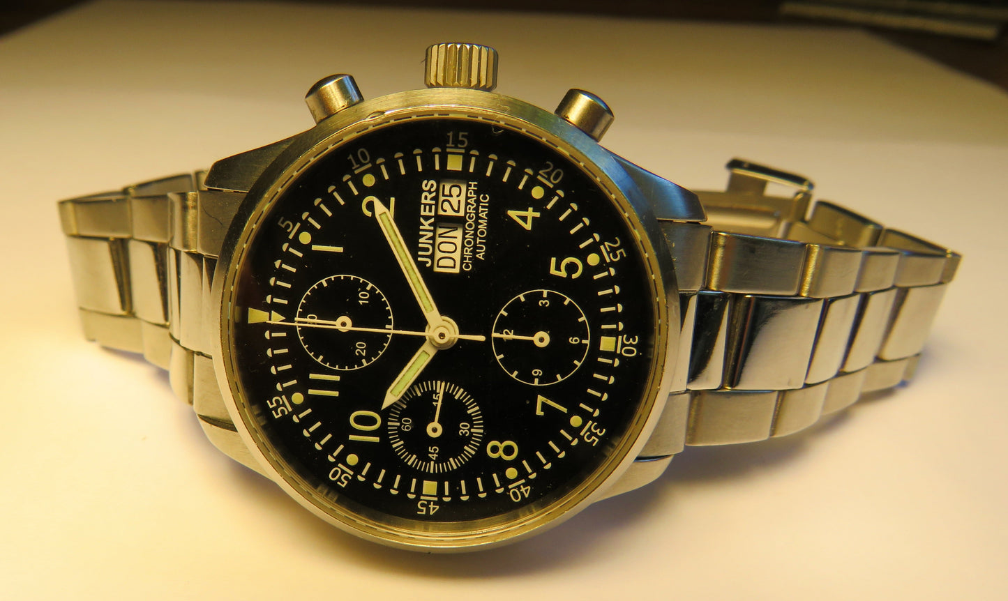 Junkers FM Chronograph Fliegeruhr Automatik Day Date ca. 2000 - Sammler - Uhren
