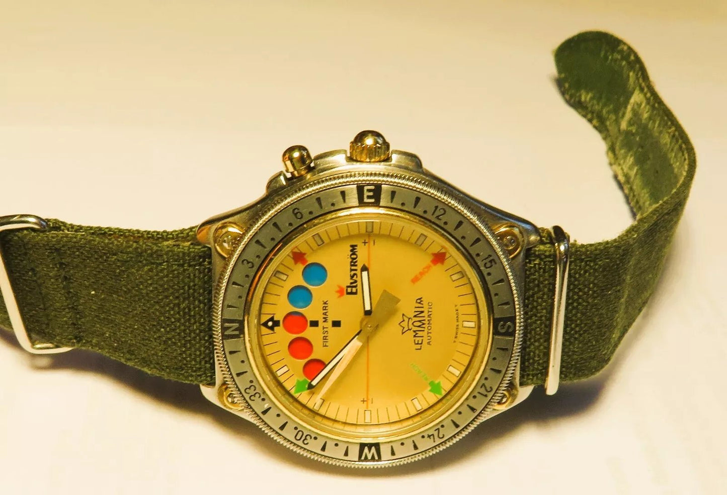 Lemania Regatta Elvström Luxus Automatic Chronograph Herren Fullset Box Papiere - Sammler - Uhren