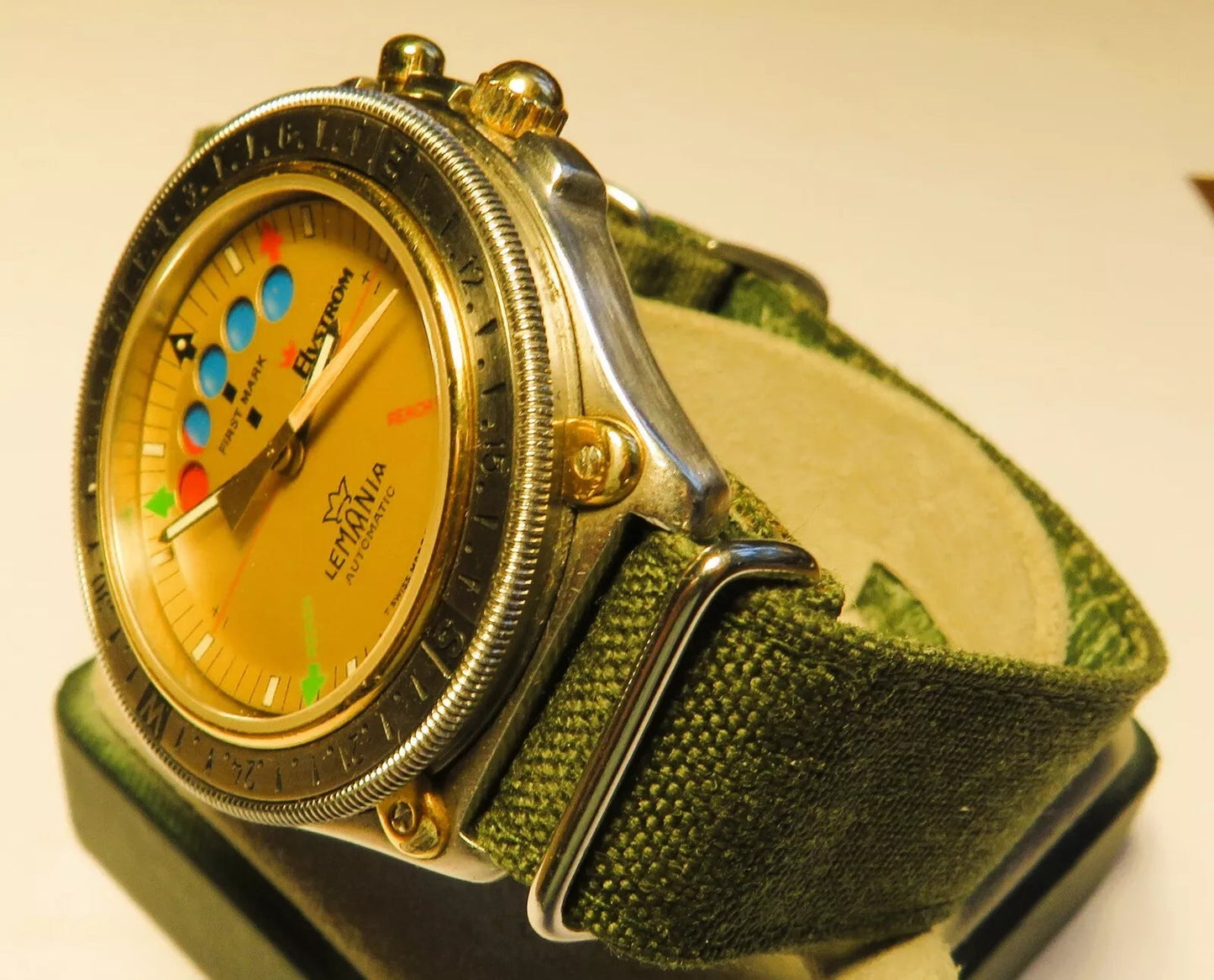 Lemania Regatta Elvström Luxus Automatic Chronograph Herren Fullset Box Papiere - Sammler - Uhren
