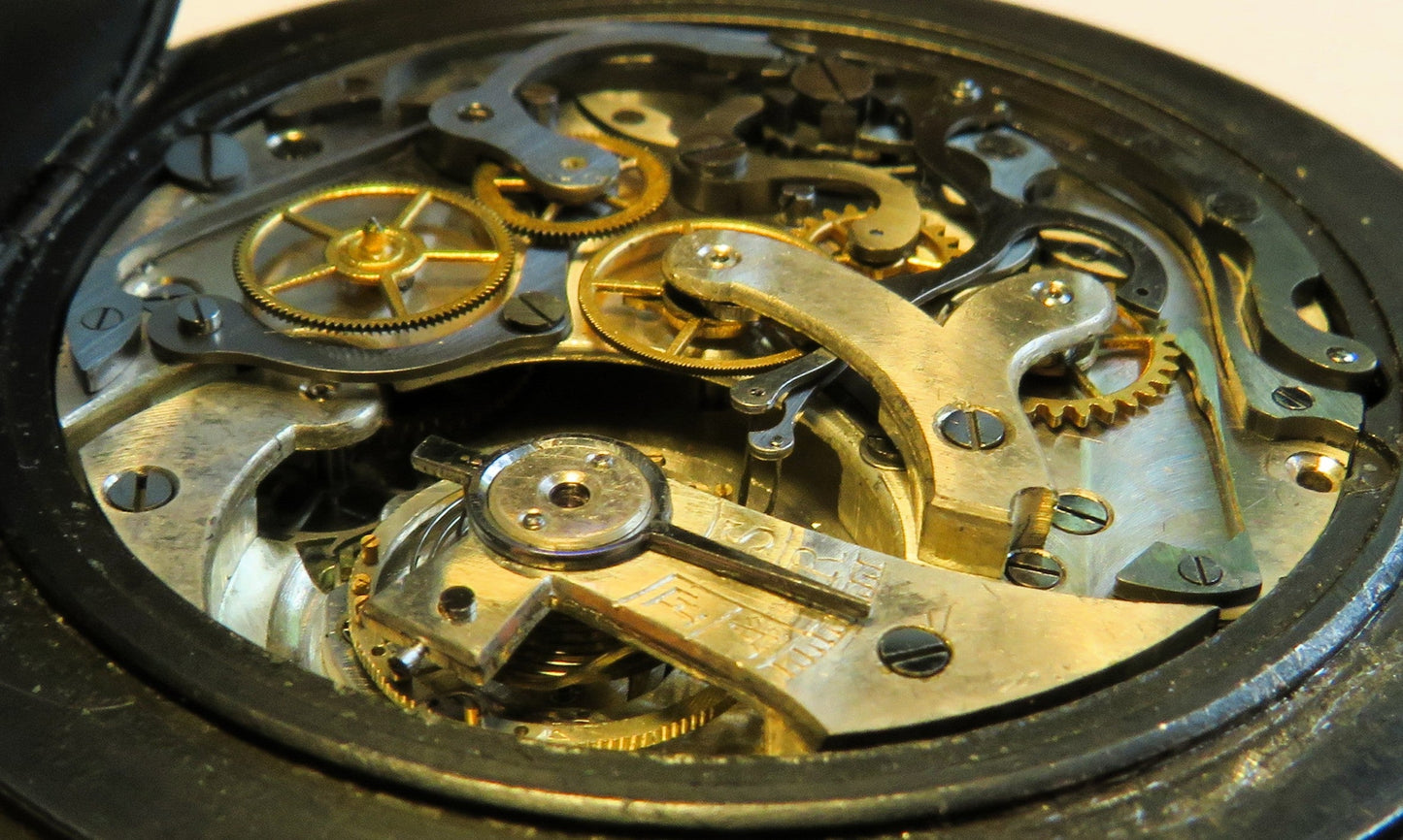 Löbner Berlin Heuer Semikrograph Rattrapante Stoppuhr WK 1 ca. 1915 - Sammler - Uhren