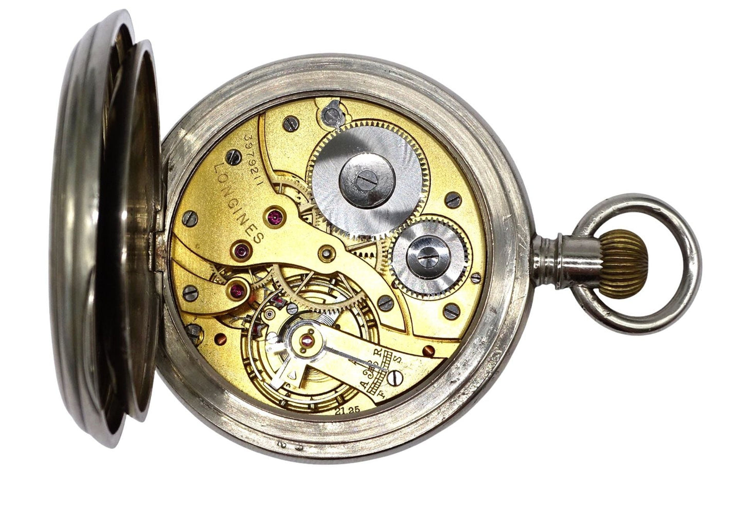 Longines Kal 21.25 übergroße 56mm Eisenbahneruhr mechanisch ca. 1900 - Sammler - Uhren