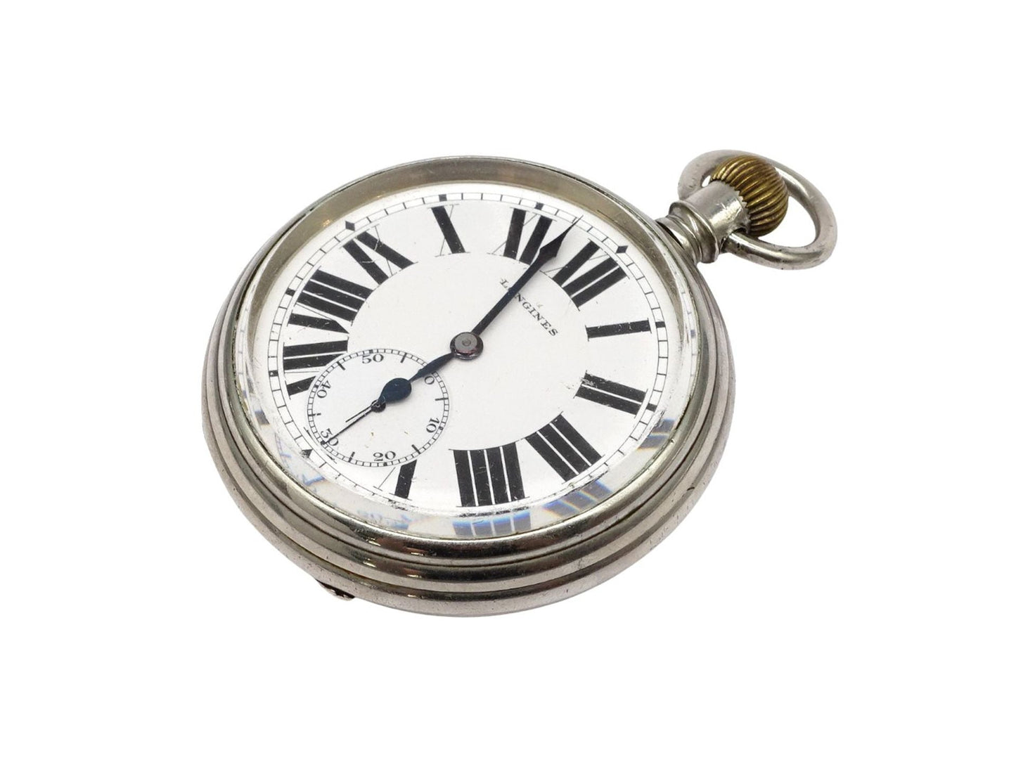 Longines Kal 21.25 übergroße 56mm Eisenbahneruhr mechanisch ca. 1900 - Sammler - Uhren